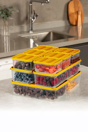 Hermia Set de Cajas de Almacenaje de 9 Piezas, Naranja